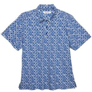 NEW TOMMY BAHAMA TROPICAL TILES MEN'S RESORT POLO SHIRT PREMIUM COASTAL BEACH XL